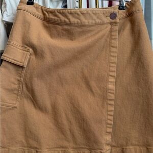 LOFT Tan Skirt with Pocket Detail